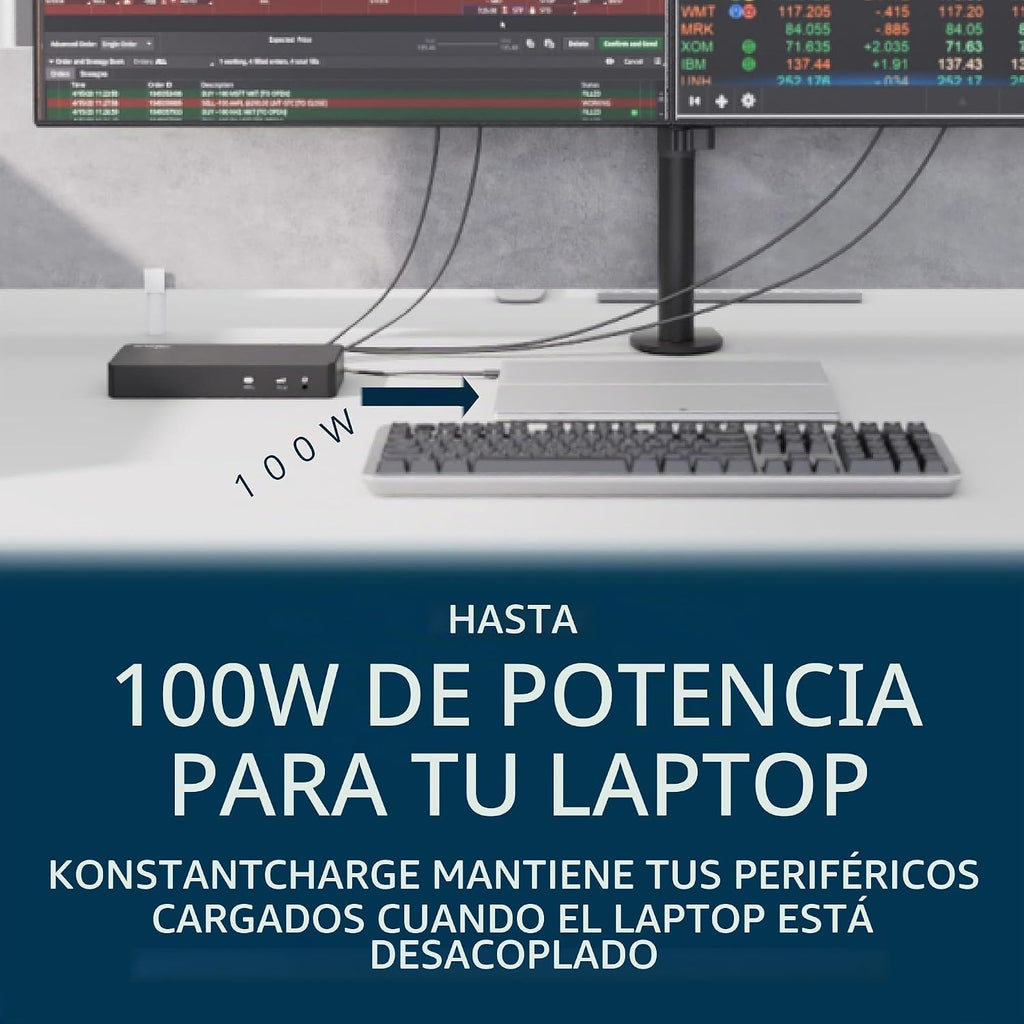 Kensington Estación de acoplamiento SD4790P USB-C Quad 4K, carga de 100 W, 3 x DisplayPort, 3 x HDMI, para Windows/macOS/ChromeOS (K33610NA)