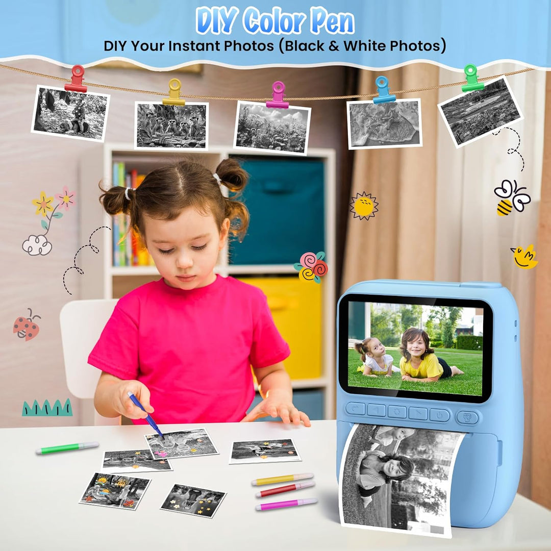 Cámara de impresión instantánea para niños, 3.0 pulgadas HD 32MP re...