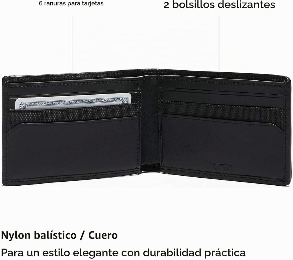 TUMI - Alpha Slim Billetera Individual Billetera para Hombres - Negro, Negro -