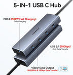 ABIWAZY, hub USB de 5 puertos