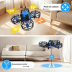4DRC V18 Mini dron para niños principiantes, cuadricóptero RC con 2 modos de control, modo sin cabeza, retención de altitud, vuelo automático, 3 velocidades, giros 3D, luces LED, 2 baterías, juguete