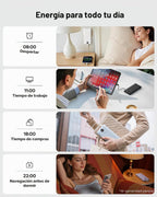 VEGER Cargador portátil, banco de energía de 10000 mAh, enchufe de pared integrado y cables