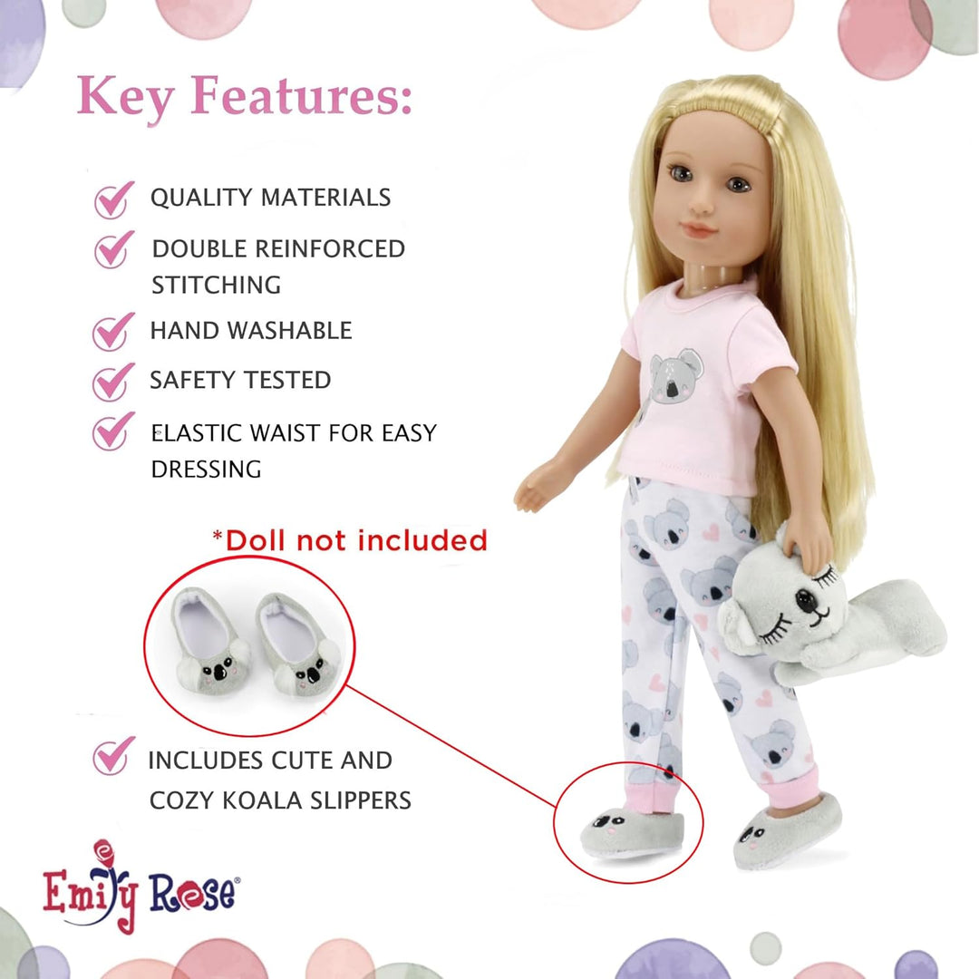 Emily Rose Ropa de muñeca de 14 pulgadas, 5 piezas de pijama de koa...
