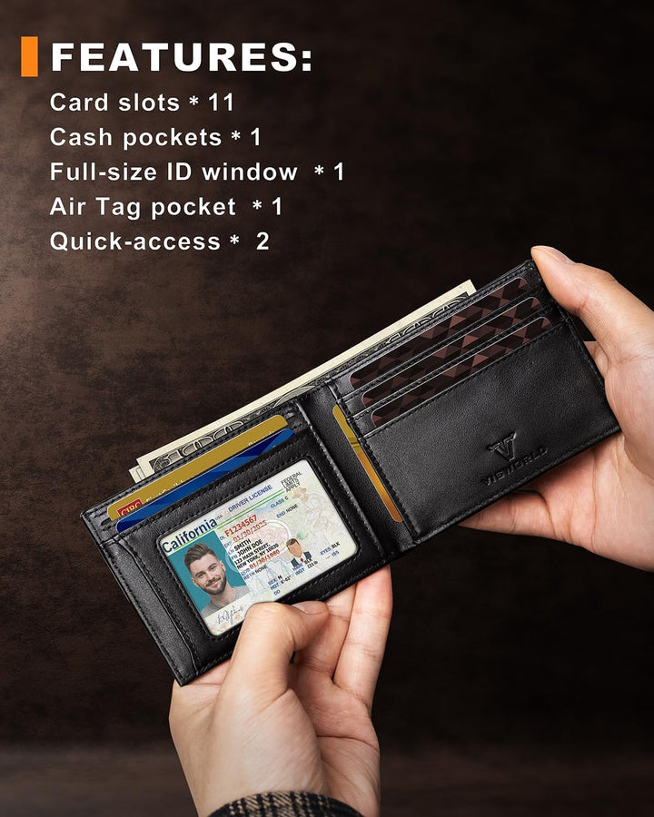 VISWORLD Billetera para hombre con soporte para Airtag, billetera b...
