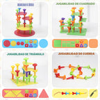 Juego de 73 piezas de juguetes apilables de construcción para niños de 3 a 6 años de edad, juguete educativo STEM para el desarrollo cerebral, juguetes sensoriales Montessori, mejora de varios juegos de cuerdas de plástico de espuma