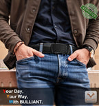 BULLIANT Cinturón para Hombre, Cinturón de Trinquete Deslizante Aju...
