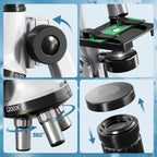 Microscopio para niños, 67 piezas de microscopio científico para niños con microscopio 100X-1200X, diapositivas y herramientas, kit de experimentos científicos, proyecto STEM, juguete de regalo para niños y niñas principiantes 3-5 5-7 8-12
