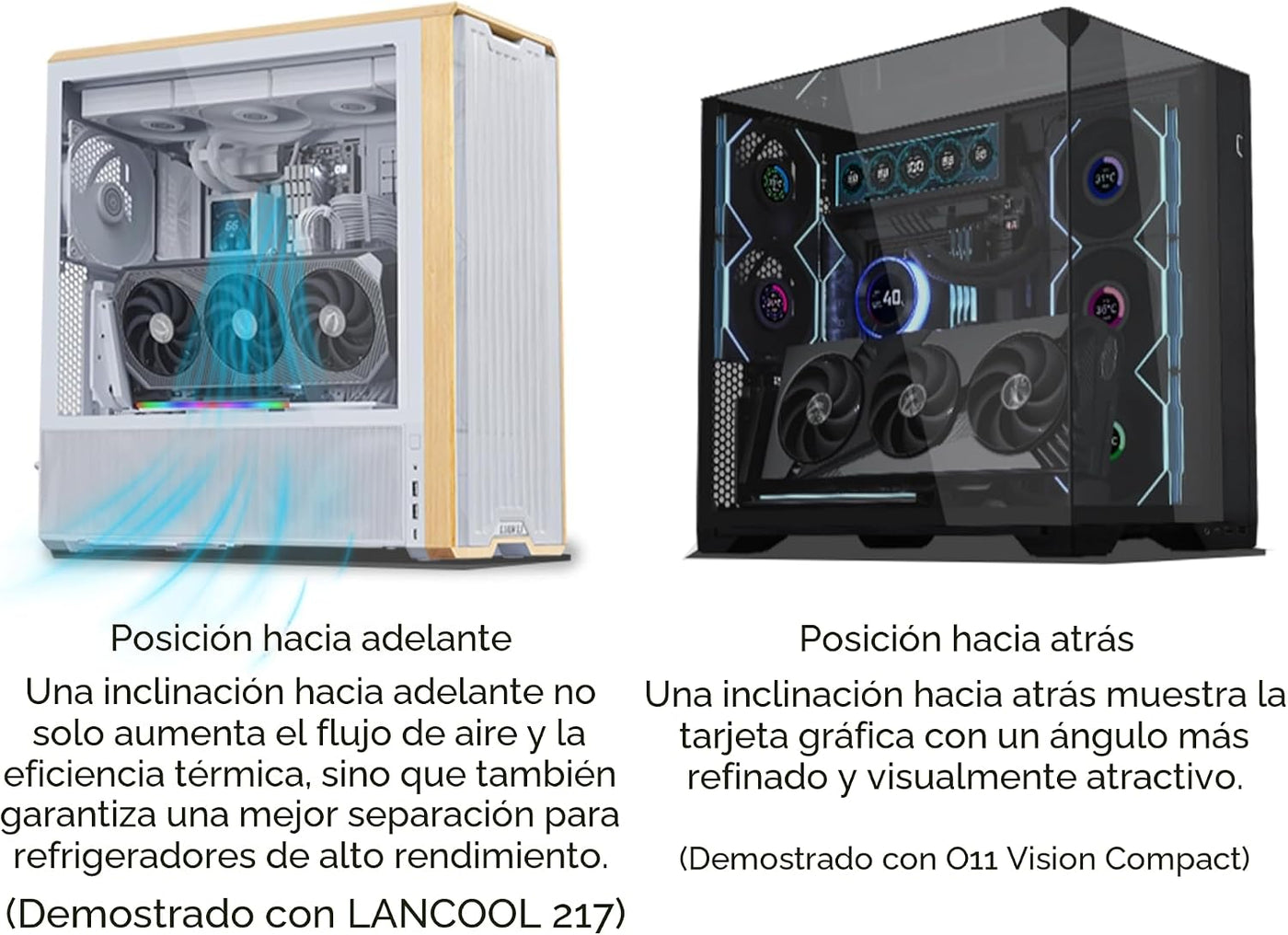 Lian Li Caja de PC ATX 4 ranuras Kit Vertical GPU (VG4v4) - Cable R...