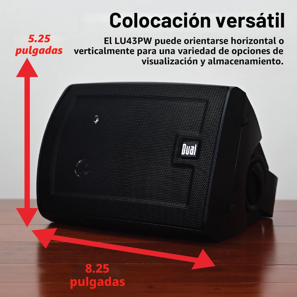 Dual Electronics LU43PB - Altavoces con cable para interiores y exteriores, 4 pulgadas, 3 vías, resistentes a la intemperie