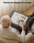 SAIJI Soporte de libro para leer manos libres con clips de papel en la cama