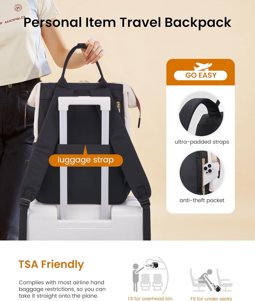 LOVEVOOK - Mochila de computadora portátil para mujer, mochila de t...