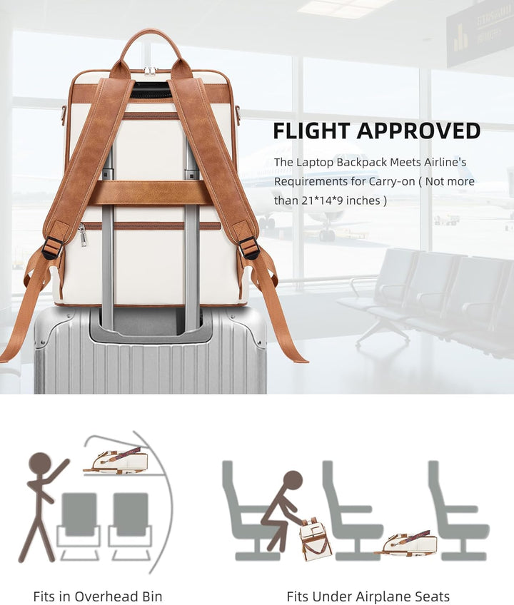 SYTRAH - Mochila de cuero para laptop para mujer, Bolso de diseñado...