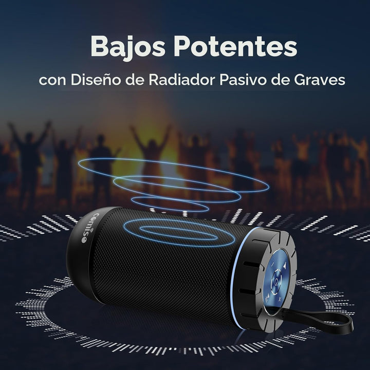 comiso Altavoz Bluetooth, altavoz portátil impermeable IP65 con son...