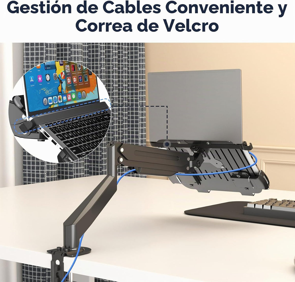 suptek Bandeja ajustable de montaje en brazo VESA para portátil de...