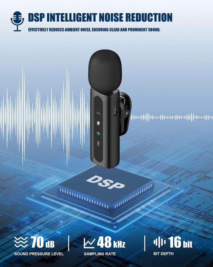 JCHIEN Micrófono inalámbrico para iPhone\/teléfono Android - Mini m...