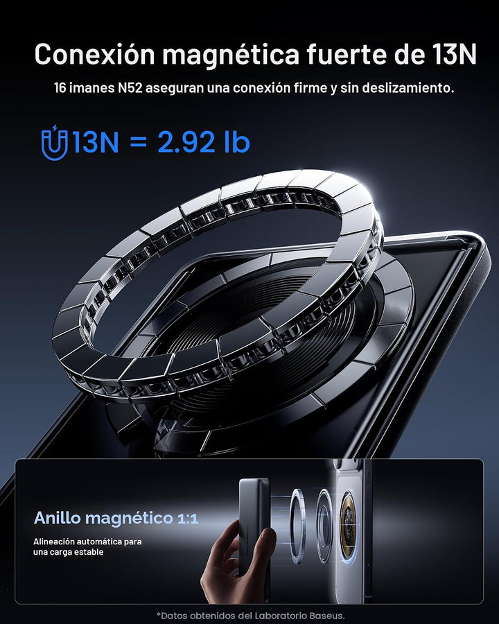 Baseus Picogo AM52 MagSafe Power Bank, Qi2.2 25W 10,000mAh cargador...