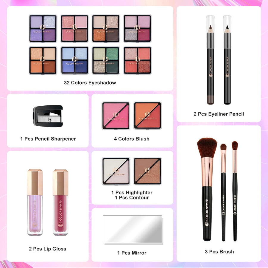 Color Nymph Kit de maquillaje para adolescentes, set de maquillaje...