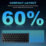 Gaozen Teclado mecánico 60% con cable para juegos, retroiluminado R...