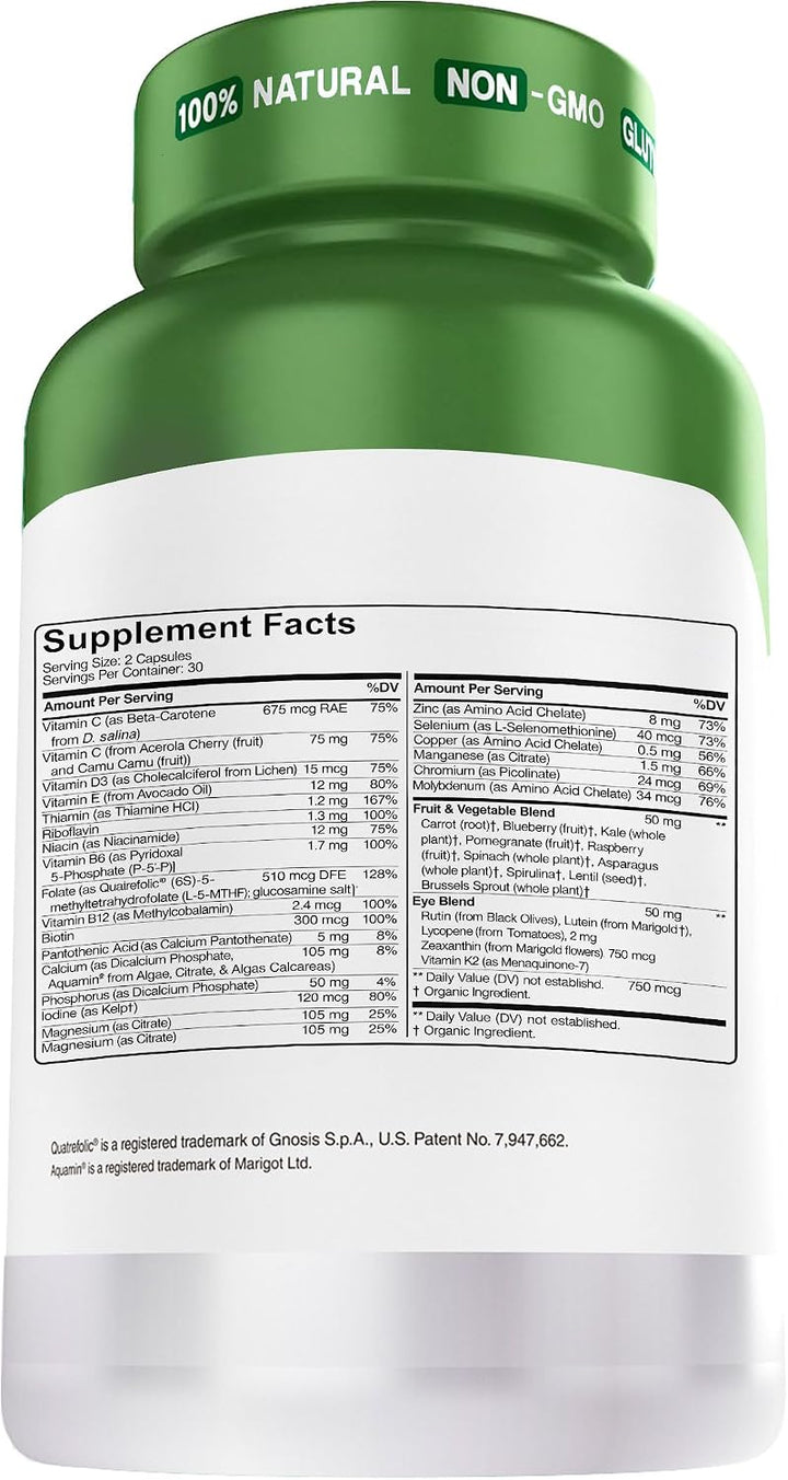 Herbtonics Whole Food Vitaminas adolescentes para energía, concentr...