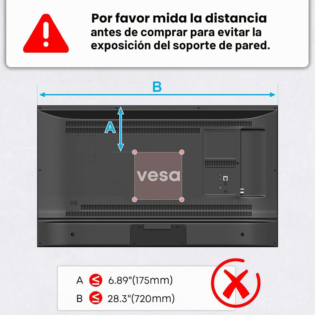 Soporte de pared para TV ultra delgado de 37 a 86 pulgadas, peso máximo de 165 libras