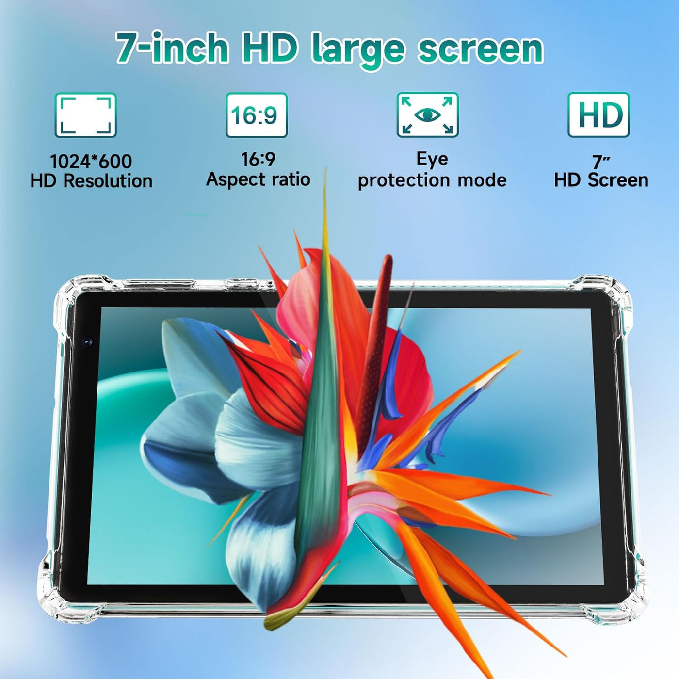 BYANDBY Tablet Android 14.0 de 7 pulgadas, 4GB + 32GB ROM (1TB expa...