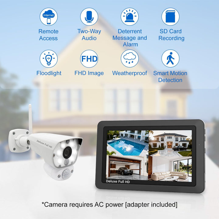 Cámara de seguridad CasaCam Deluxe, pantalla táctil de 7 pulgadas,...