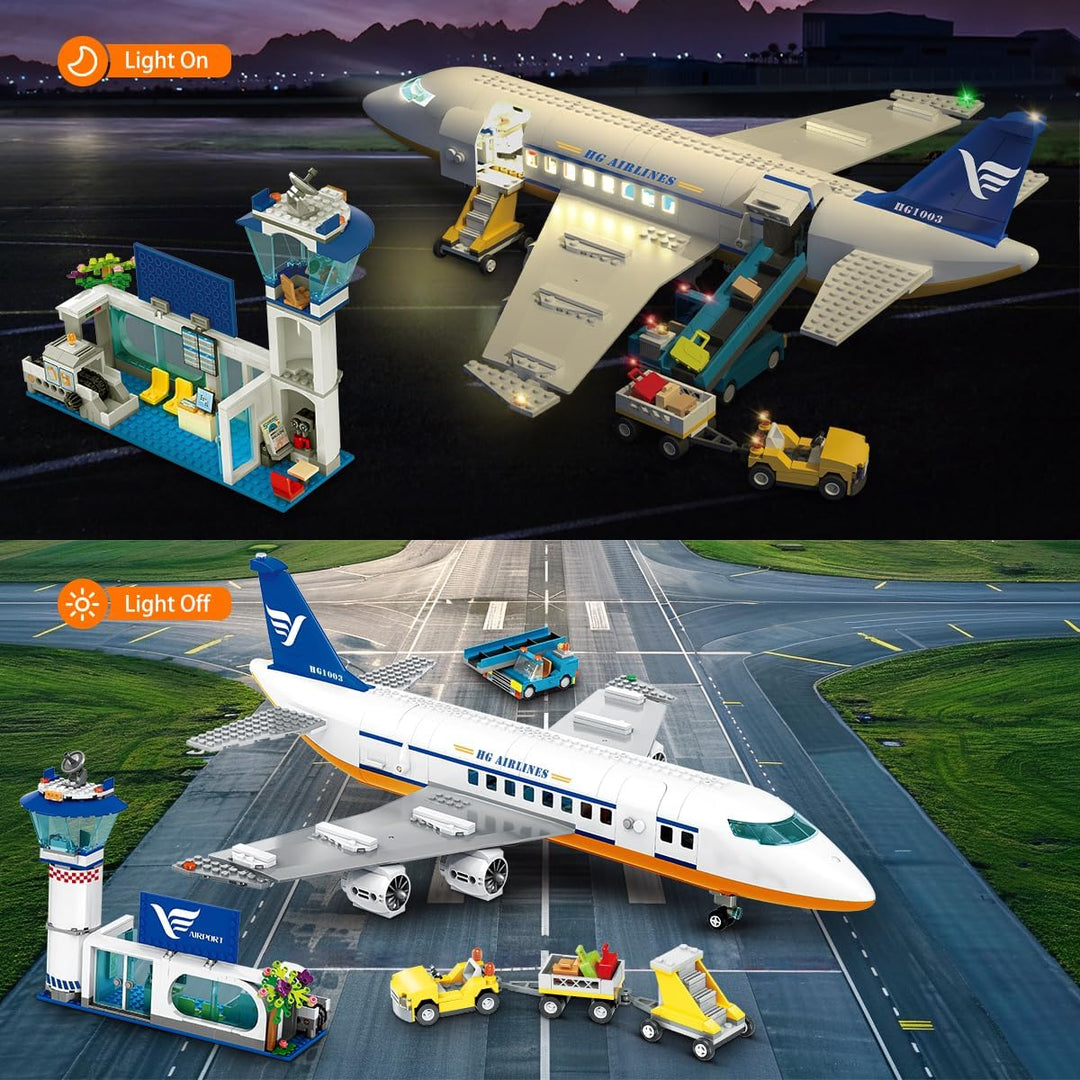 HOGOKIDS Juego de construcción de avión de pasajeros de