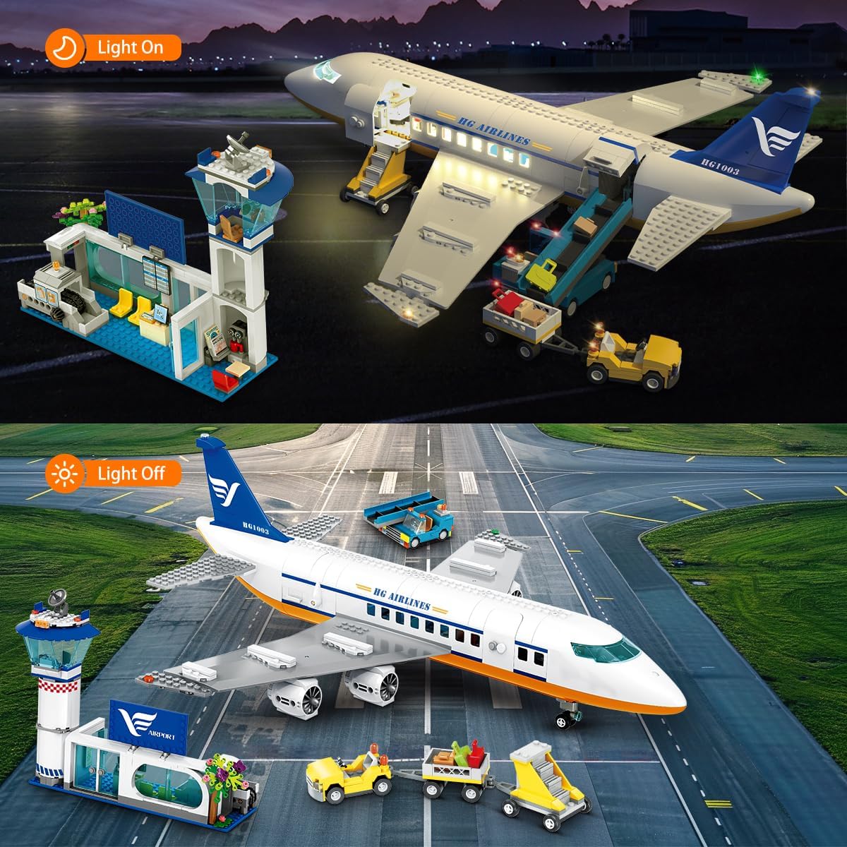 HOGOKIDS Juego de construcción de avión de pasajeros de