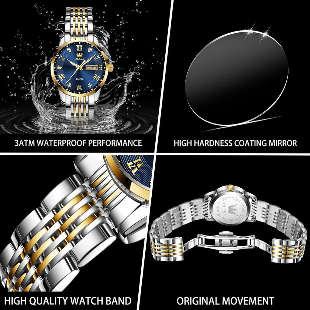 OLEVS Reloj de Lujo para Mujeres, Modo Pequeño de Muñeca, Acero Inoxidable, Reloj para Damas, Calendario