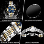 OLEVS Reloj de Lujo para Mujeres, Modo Pequeño de Muñeca, Acero Inoxidable, Reloj para Damas, Calendario