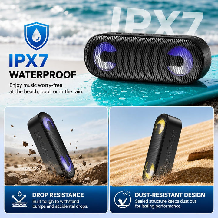 IKT Altavoz Bluetooth portátil con luces x días festivos\/rellenos...