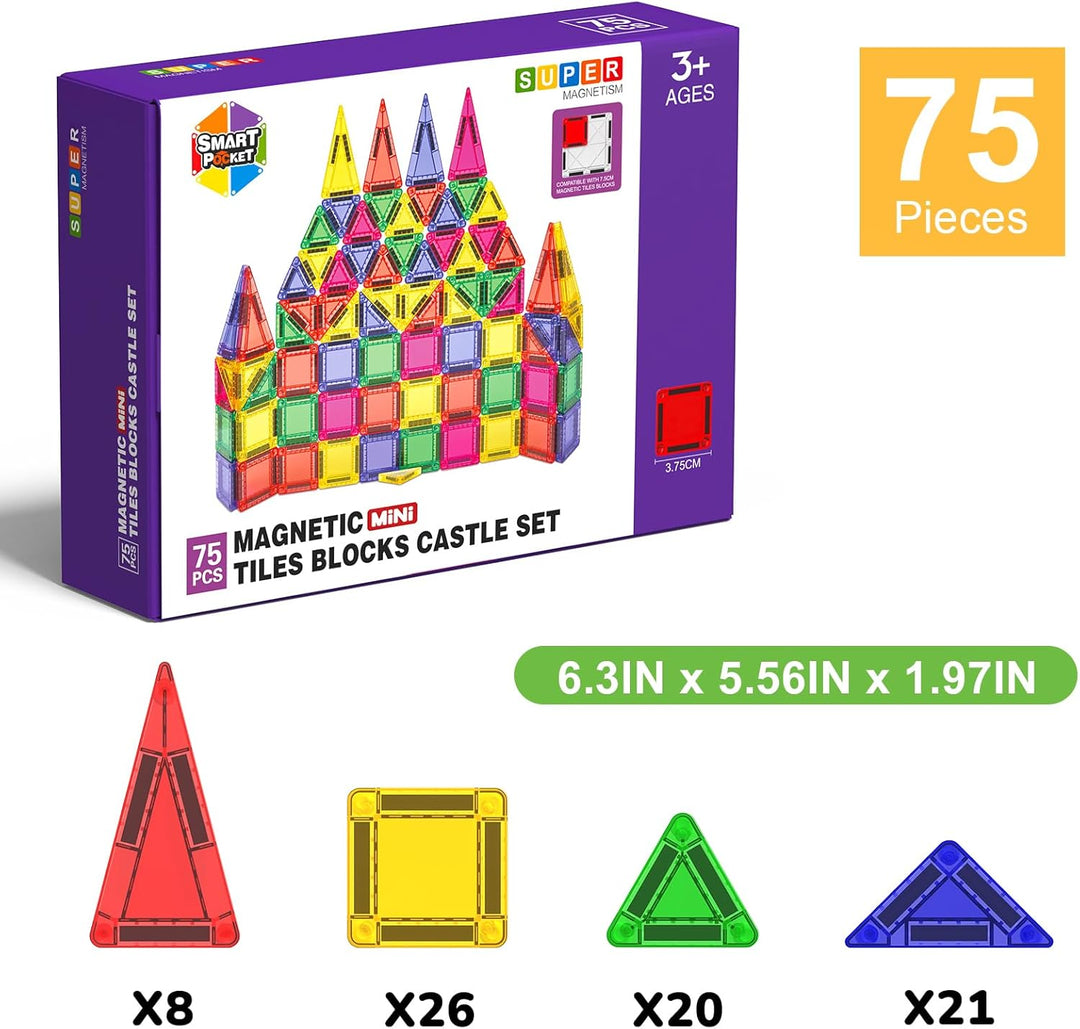 Fichas Magnéticas Juguetes para Niños, 75 Piezas Fichas Magnéticas...