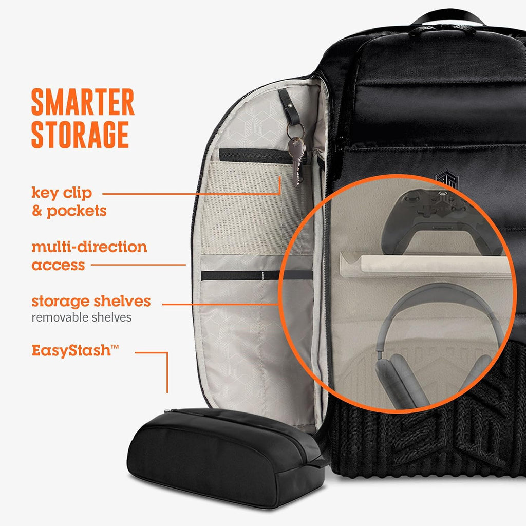 STM Dux - Mochila de 30 litros, resistente, cómoda, innovadora, versátil, elegante, mochila protectora de 360 grados para hombres y mujeres, se adapta a una laptop de hasta 17 pulgadas más una funda