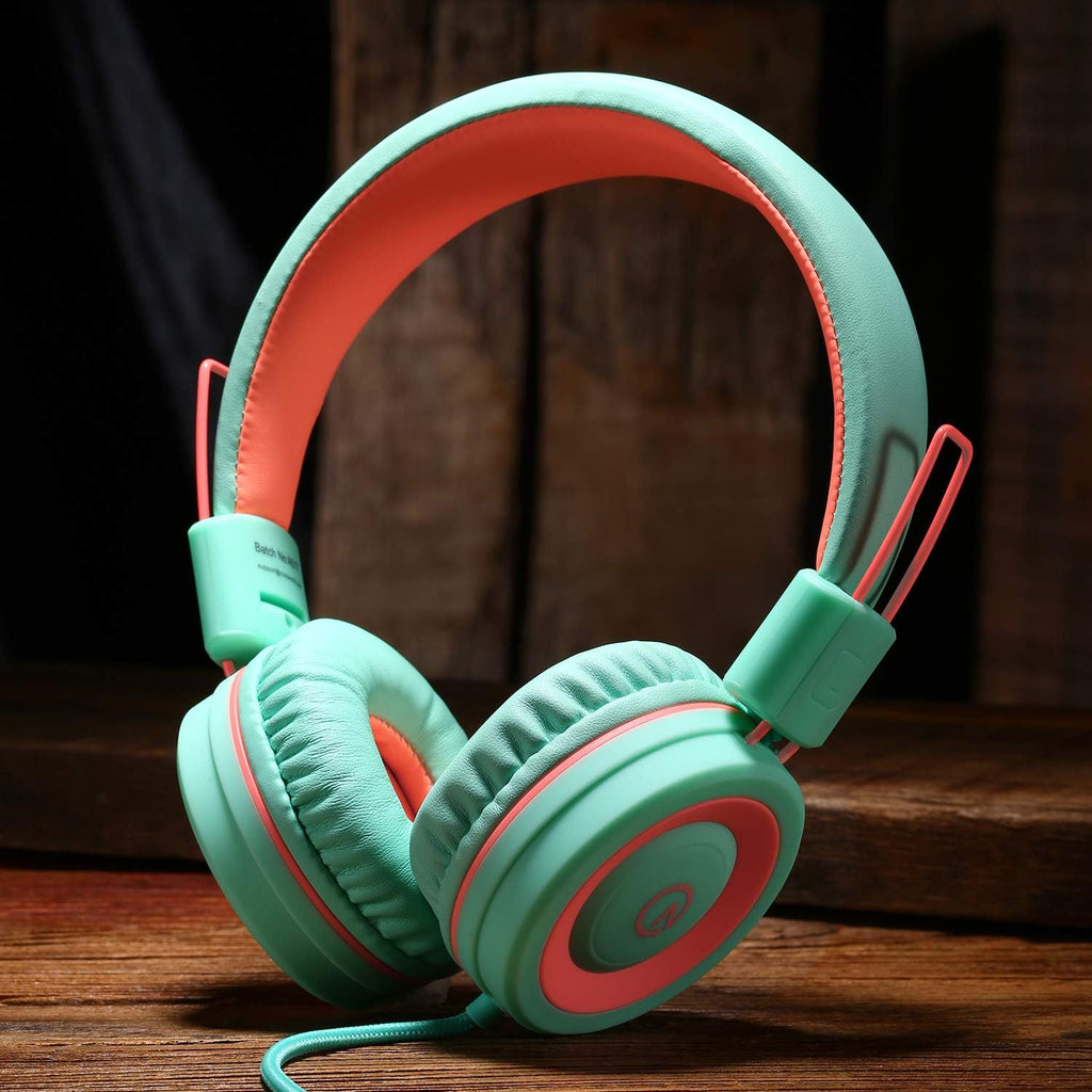 Auriculares para niños noot products K11, plegables, estéreo, sin enredos, cable de 1,5 m de largo, conector de 3,5 mm, cascos supraaurales con cable para iPad/Amazon Kindle, Fire/niños/niñas/escuela