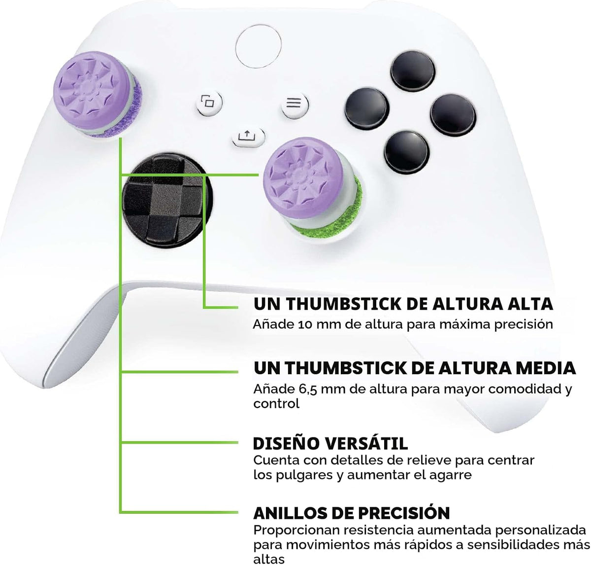 Kit de Aumento de Aim KontrolFreek para Control de Xbox One y Xbox Series X | Incluye Palancas de Rendimiento y Anillos de Precisión | Edición Galaxy