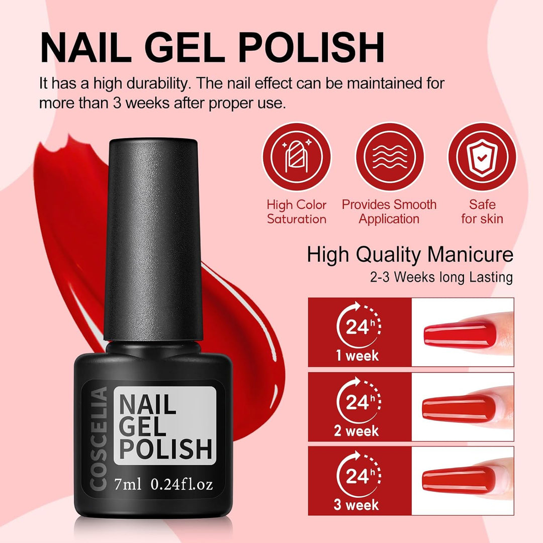 COSCELIA Kit de esmalte de uñas en gel de 53 piezas con luz UV y ki...