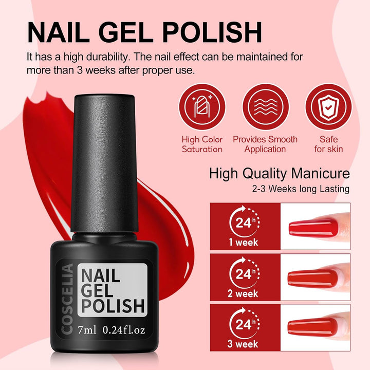 COSCELIA Kit de esmalte de uñas en gel de 53 piezas con luz UV y ki...