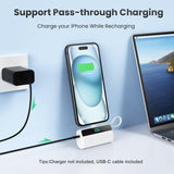 Cargador portátil mini para iPhone con cable USB C incorporado, bat...