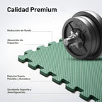 Tapete de gimnasio en casa, tapete de ejercicio de rompecabezas, baldosas de espuma EVA entrelazadas para equipos de entrenamiento en casa y áreas de juego para niños, azul, 24 x 24 x ½ pulgadas