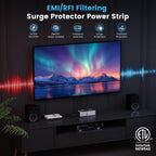 Protector contra sobretensiones de filtro EMI/RFI, con pantalla