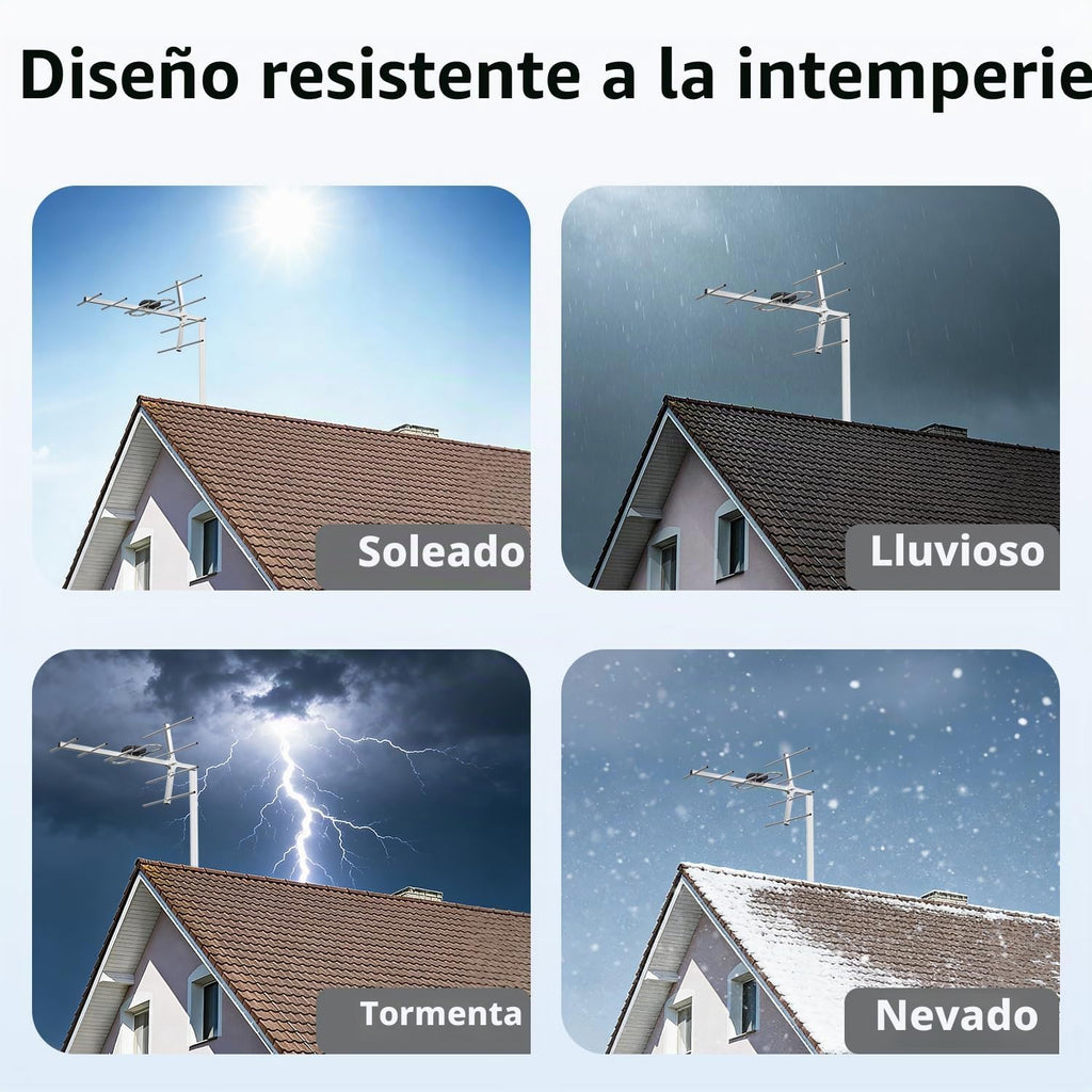 Antena de TV HD satelital Yagi, antena de TV digital al aire libre para