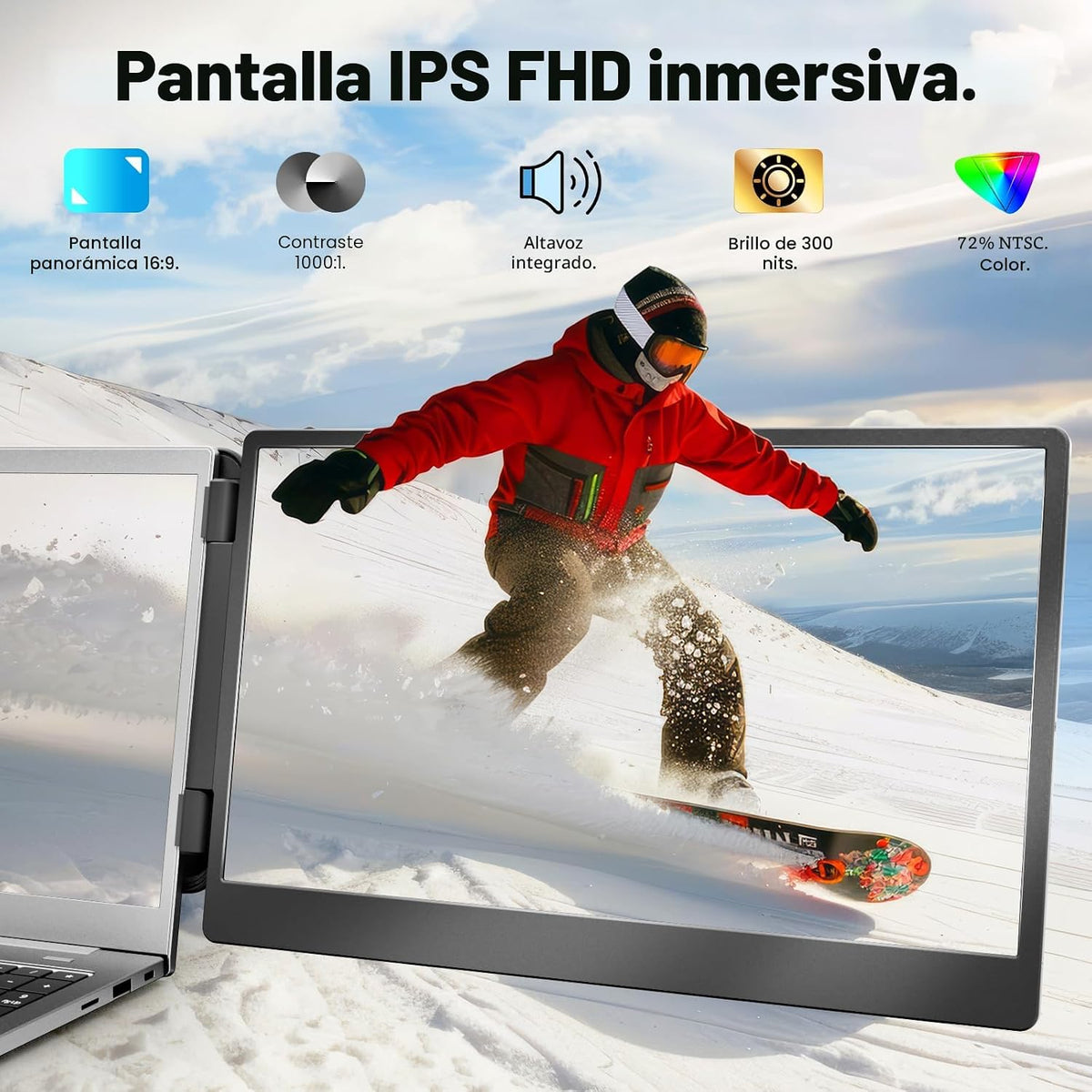 KEFEYA Extensor de pantalla para laptop, monitor triple portátil de...