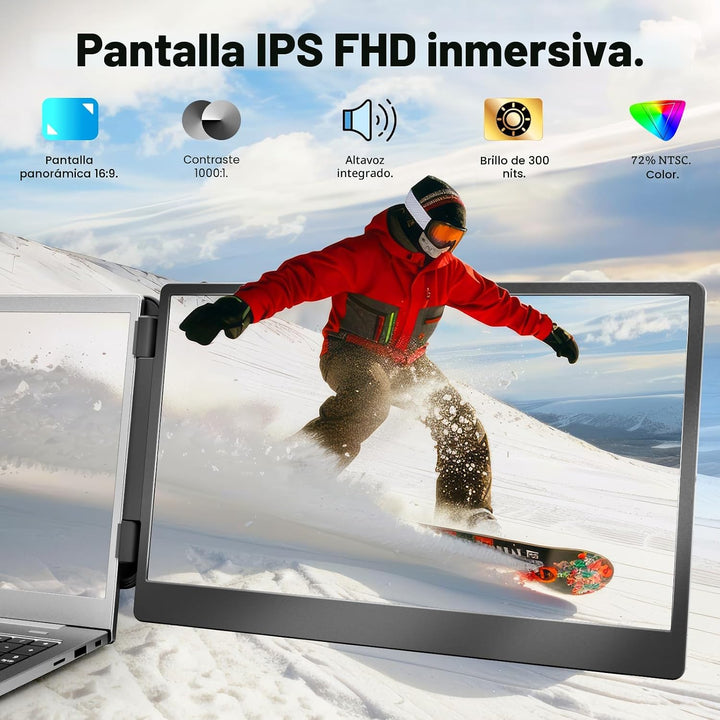 KEFEYA Extensor de pantalla para laptop, monitor triple portátil de...