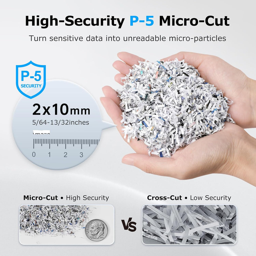 BONSEN P-5 de alta seguridad trituradora de papel de micro corte Auto Feed 320 hojas