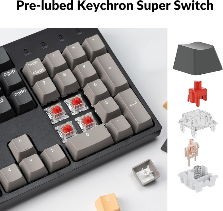 Keychron C2 Pro Teclado mecánico con cable personalizado de tamaño...