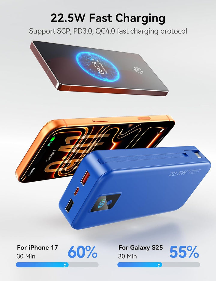 Cargador portátil, 20000 mAh 22.5 W, cargador de batería de carga r...