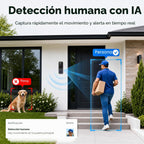 Cámara de timbre inalámbrica, cámara de timbre de video 1080P alimentada