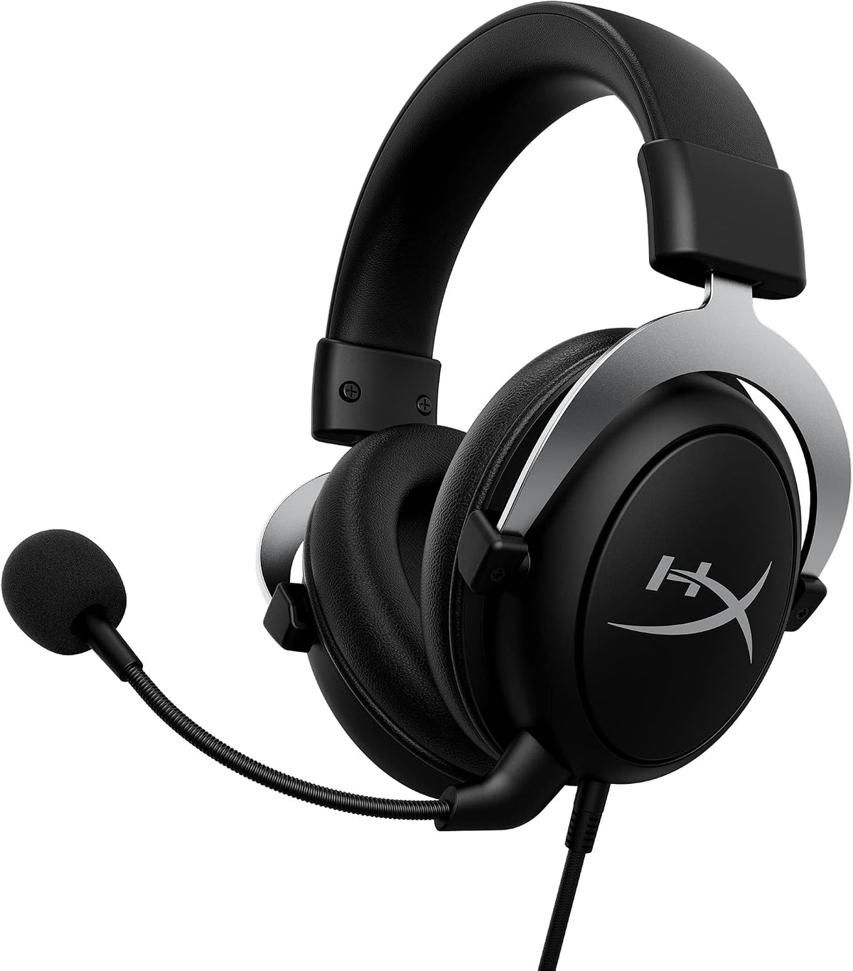 HyperX CloudX, auriculares oficiales para juegos con licencia de Xbox, compatibles con Xbox One y Series X|S, almohadillas de espuma viscoelástica, micrófono desmontable con cancelación de ruido, controles de audio en línea, negro/plateado