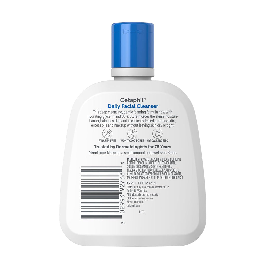 Cetaphil Lavado Facial, Limpiador Facial Diario para Piel Sensible,...
