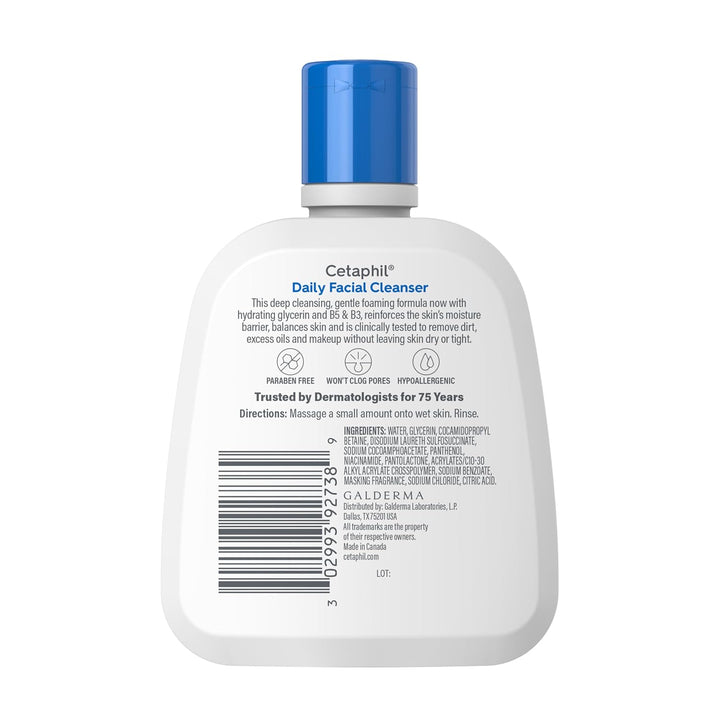 Cetaphil Lavado Facial, Limpiador Facial Diario para Piel Sensible,...